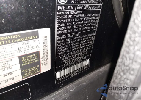 2016 Land Rover Range Rover Sport 3.0L V6 Turbocharged Diesel Se Td6 from USA, damaged, VIN SALWG2KF8GA662781